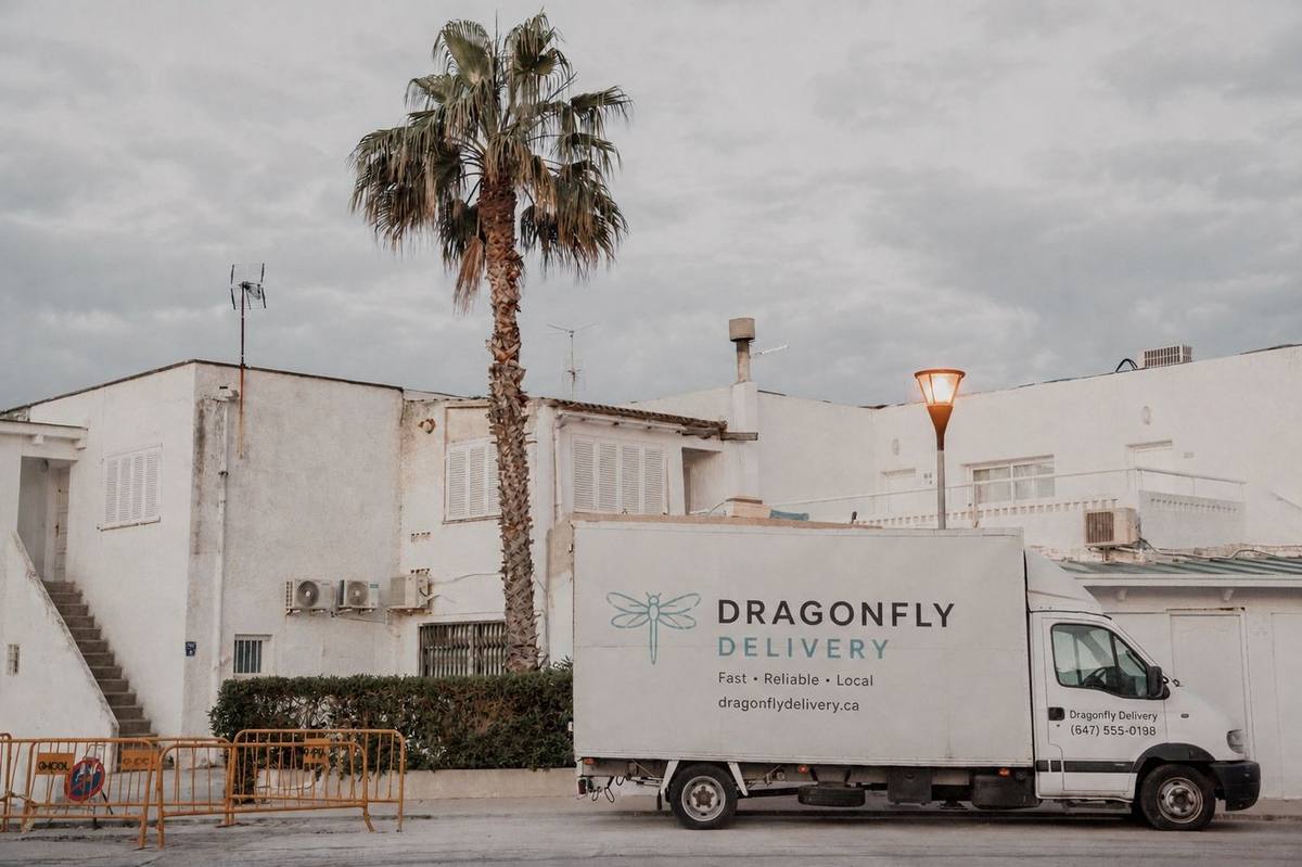 Dragonfly Delivery branded delivery vehicle